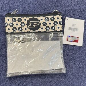 Purdue Clear Floral Pouch